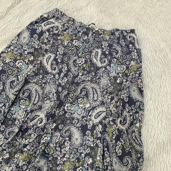 Blue paisley cotton full summer breeze elastic skirt size large - Picture 2 of 6
